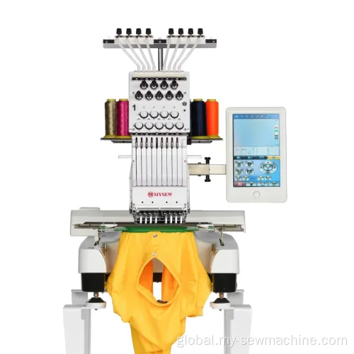 Single head embroidery machine Single Head 9 Needles Flat Embroidery Machine Factory